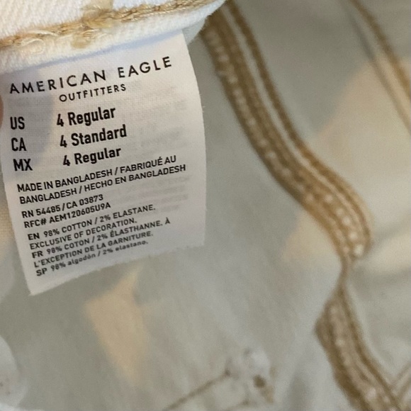 American eagle white stretch jeans size 4 - Picture 6 of 8